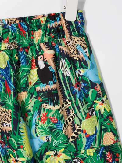 Shop Kenzo Jungle-print Swim Shorts In Blue