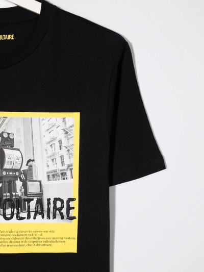 Shop Zadig & Voltaire Teen Photograph-print Cotton T-shirt In Black