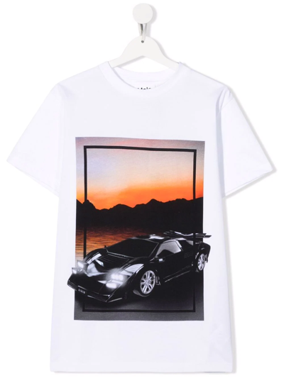 Shop Molo Teen Roxo Graphic-print Round-neck T-shirt In White