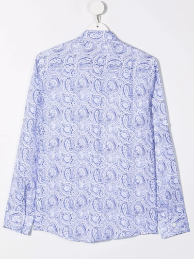 Shop Brunello Cucinelli Paisley-print Cotton Shirt In Blue