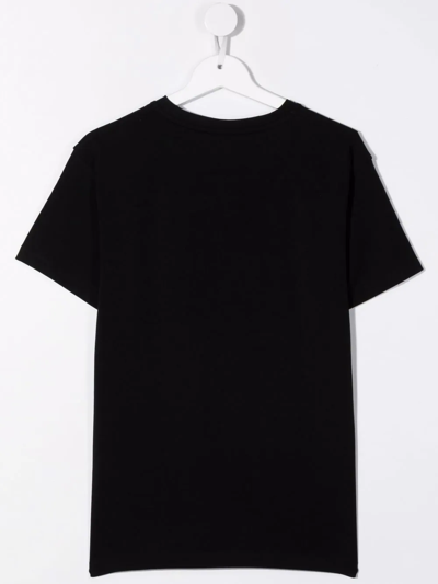 Shop Gcds Teen Logo-stripe Print T-shirt In Black