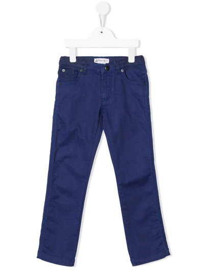 Shop Bonpoint Teen Mid-rise Straight-leg Jeans In Blue