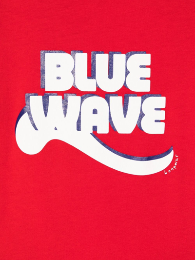 Shop Bonpoint Teen Blue Wave Logo-print T-shirt In Red