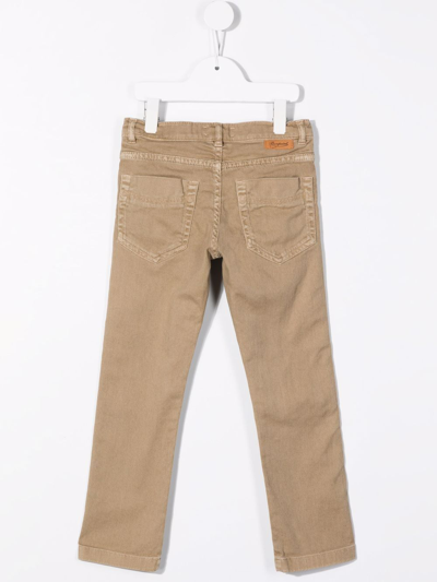 Shop Bonpoint Teen Mid-rise Slim-fit Jeans In Neutrals