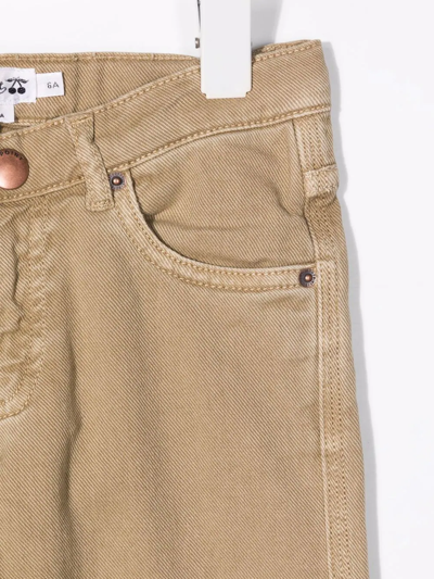 Shop Bonpoint Teen Mid-rise Slim-fit Jeans In Neutrals