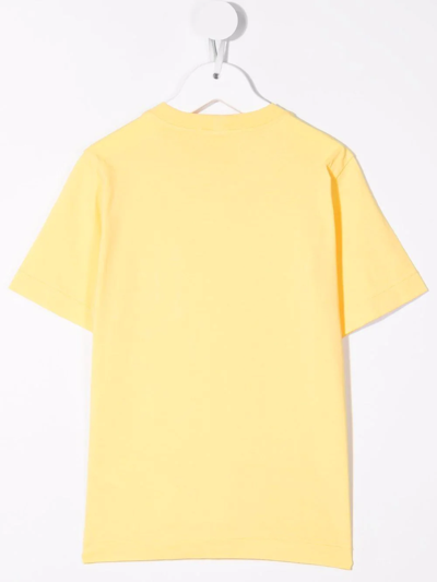 Shop Stone Island Junior Logo-patch Pocket T-shirt In Yellow