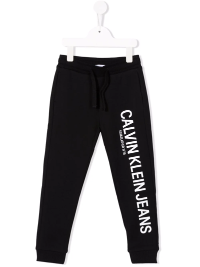 Calvin Klein Logo-print Track Pants In Black