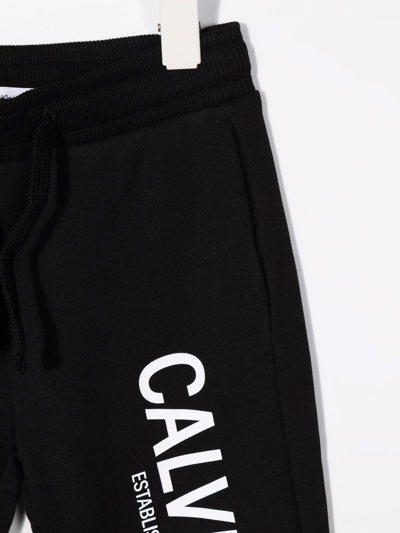 Shop Calvin Klein Logo-print Track Pants In Black