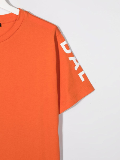 Shop Balmain Teen Logo-print Cotton T-shirt In Orange