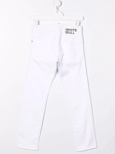 Shop Dsquared2 Teen Slim-cut Denim Jeans In White