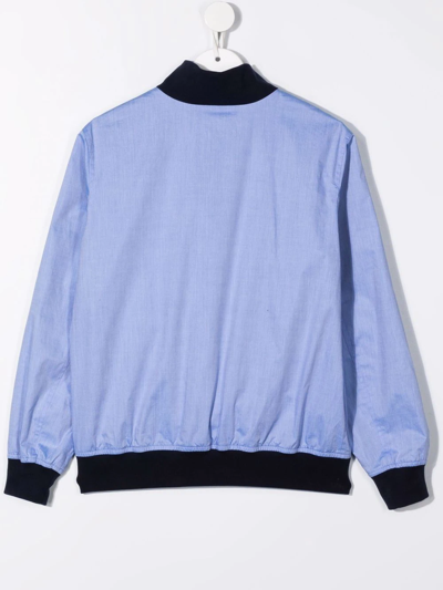 Shop Brunello Cucinelli Teen Snap-fastening Bomber Jacket In Blue