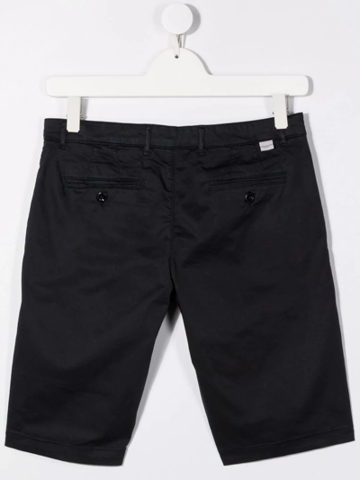 Paolo Pecora Teen Pleat-detail Cotton Shorts In Blue