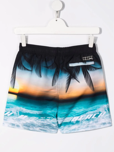 Shop Molo Teen Photographic-print Swim Shorts In Blue