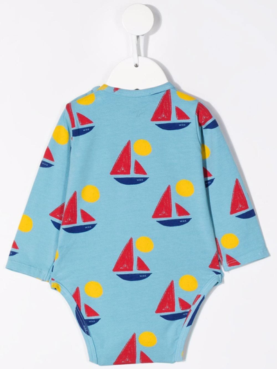 Weekend House. Baby Blue Boat Bodysuit In Blue