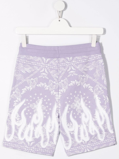 Shop Vision Of Super Teen Bandana-print Cotton Shorts In Purple
