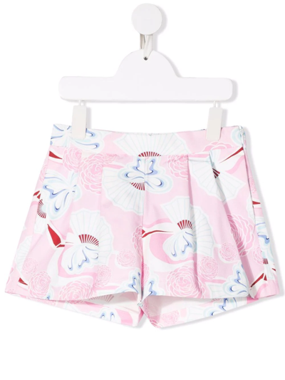 Shop Simonetta Floral Print Shorts In Pink