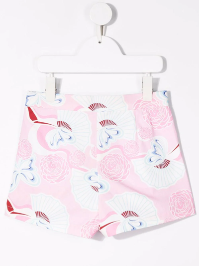 Shop Simonetta Floral Print Shorts In Pink