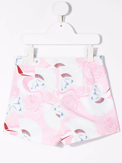 Simonetta Floral Print Shorts In Pink