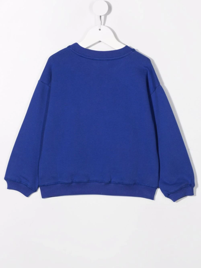 Shop Bonpoint Embossed-logo Cotton Sweatshirt In Blue
