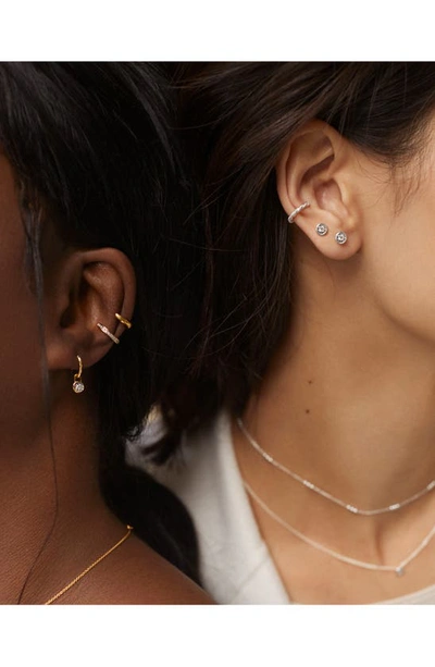 Shop Monica Vinader Essential Diamond Ear Pendant Charm In Gp