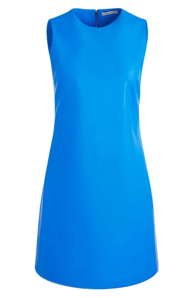 Shop Alice And Olivia Coley Faux Leather Sheath Dress In Palace Blue