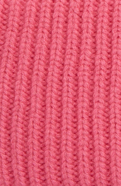 Shop Acne Studios Pansy Face Patch Rib Wool Beanie In Bubblegum Pink