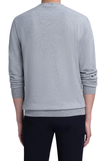 Shop Bugatchi Cotton & Cashmere Crewneck Sweater In Platinum