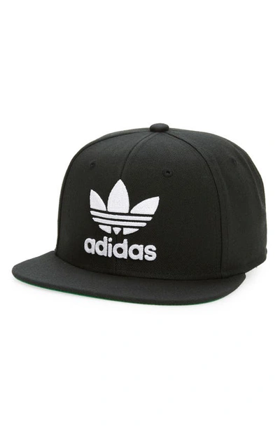 Shop Adidas Originals Trefoil Chain Snapback Baseball Cap In Black/ White