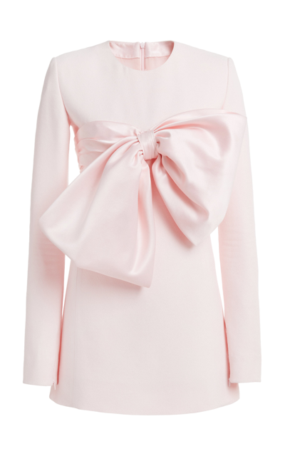 Shop Giambattista Valli Women's Bow-detailed Crepe Mini Dress In Pink