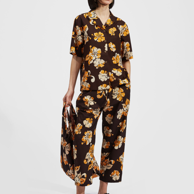 La Doublej Bowling Short-sleeve Shirt In Hibiscus