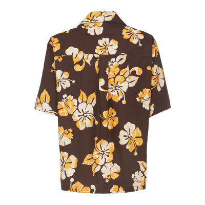 La Doublej Bowling Short-sleeve Shirt In Hibiscus