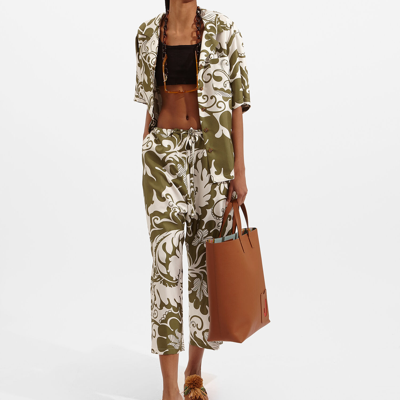 La Doublej Drawstring Pants In Marea Olive