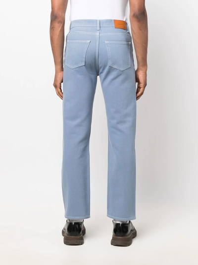 Shop Sandro Cropped Straight-leg Jeans In Blue