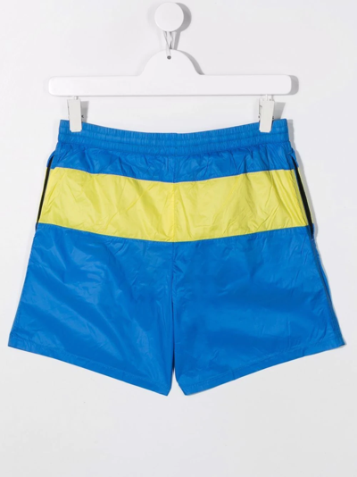 Shop N°21 Stripe Logo Swimming Shorts In Blue
