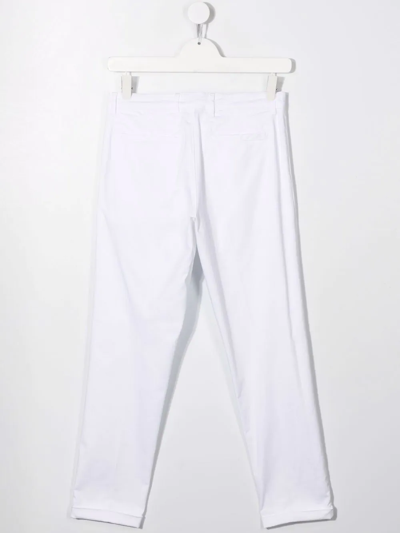 Shop Fay Teen Slim-fit Chinos In White