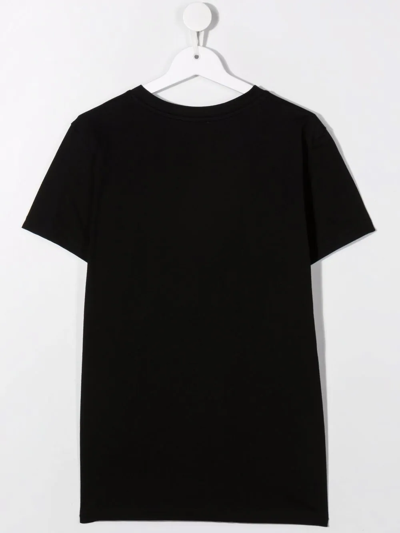 Shop Balmain Teen Logo-embellished Cotton T-shirt In Black