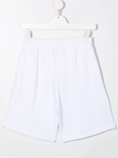 Shop Msgm Teen Logo-print Bermuda Shorts In White