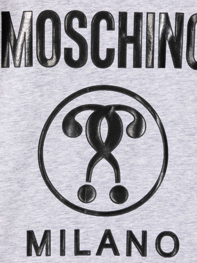 Shop Moschino Double Question Mark-print T-shirt In Grey