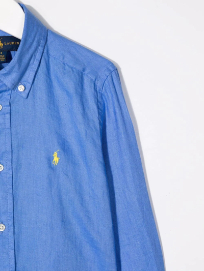 Shop Ralph Lauren Polo Pony Button-down Shirt In Blue