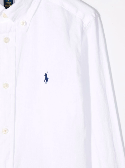 Polo Ralph Lauren Ralph Lauren Kids Logo Embroidered Shirt In White