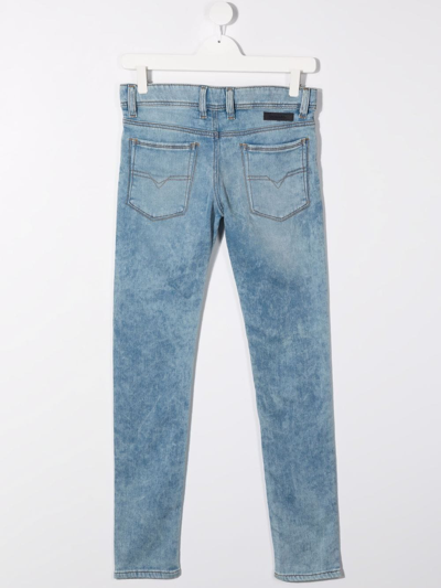 Shop Diesel Teen Slim-cut Jeans In Blue