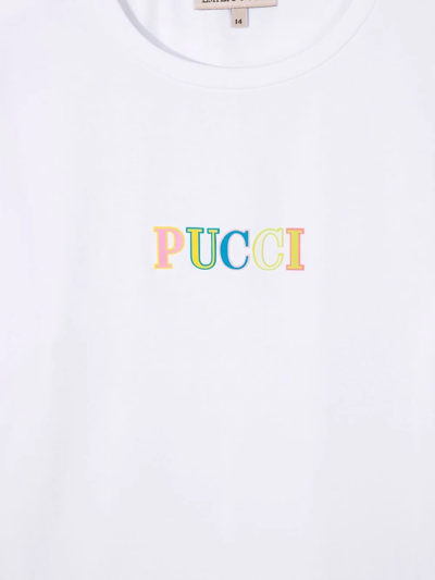 Shop Emilio Pucci Junior Teen Logo-print Short-sleeved T-shirt In White