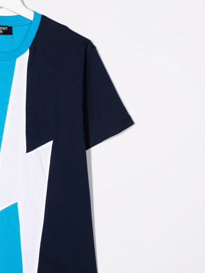 Shop Neil Barrett Teen Lightning-print T-shirt In Blue