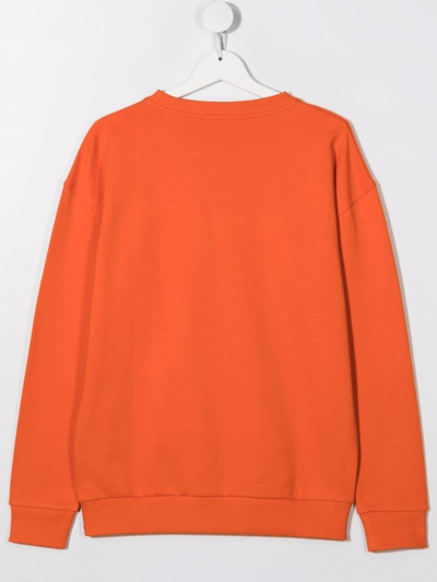 Shop Balmain Logo-print Sweatshirt In Orange