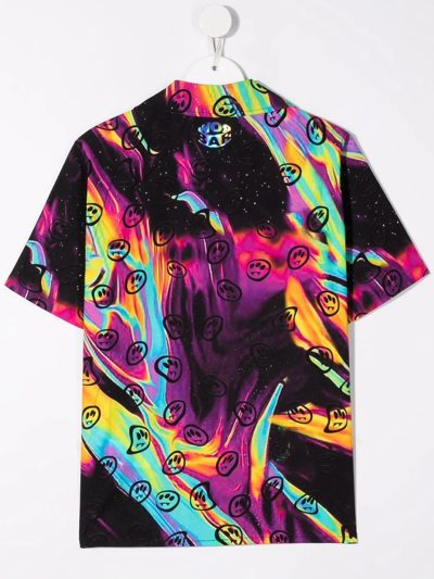 Barrow Teen Abstract-print Short-sleeved Shirt In Black