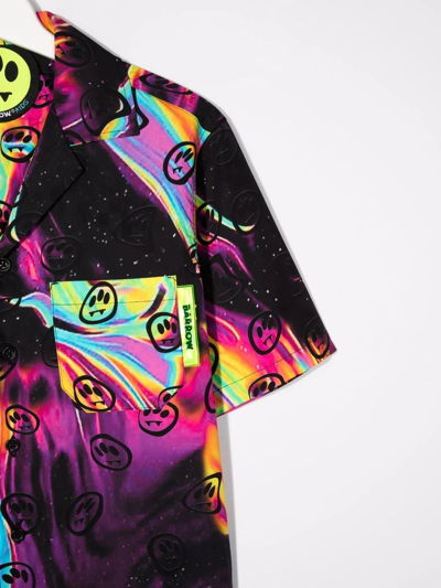 Barrow Teen Abstract-print Short-sleeved Shirt In Black