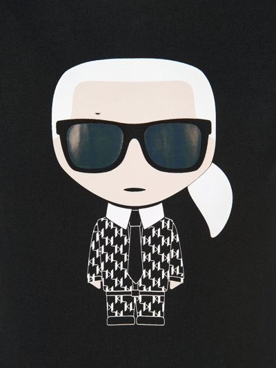 Shop Karl Lagerfeld Teen Karl-print Cotton T-shirt In Black