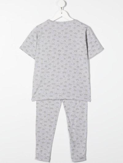 Shop Bonpoint Teen Graphic-print Pajama Set In Grey