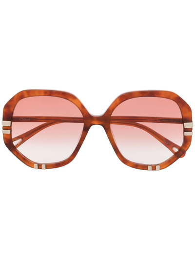 Chloé West Tinted Sunglasses In Orange