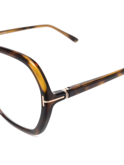 Tom Ford Oversized Round Glasses In Multi